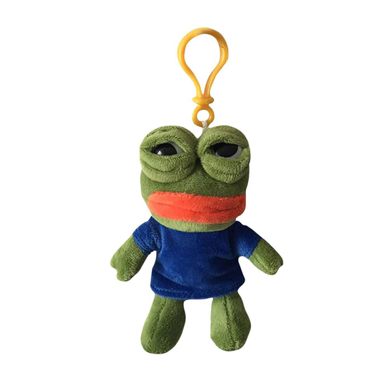 (12cm Boy) Pepe The Frog Sad Plush Keychain Pendant Stuffed Animal Soft Dolls Toy