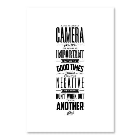 Life is Like a Camera Typography
