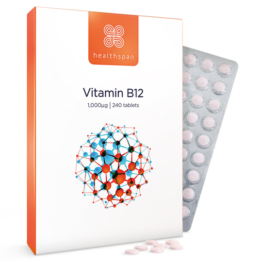 Healthspan Vitamin B12 1,000μg, 240 Tablets, Immune Health, Vegan