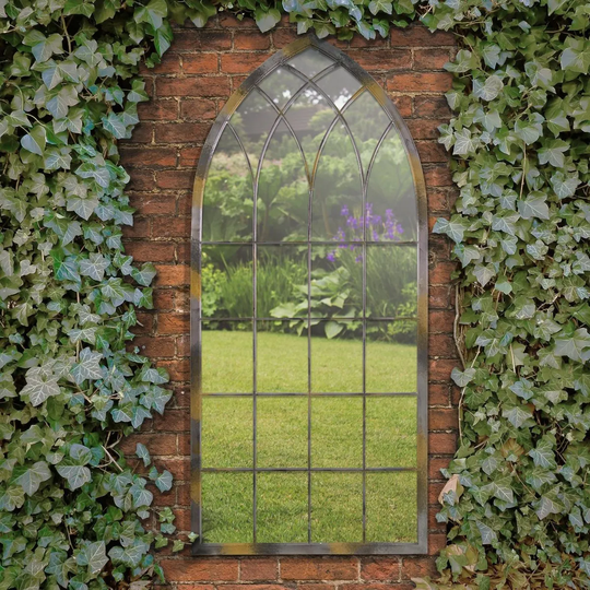 MirrorOutlet Somerley Rustic Arch Large Garden Mirror 161 X 72 Cm