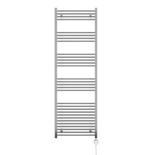 Terma Leo Electric Towel Rail with "MOA BLUE" Thermostatic Element Chrome - 1800 x 600mm 600w
