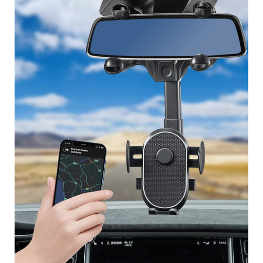 360°In Car Mobile Phone Holder Rear View Mirror Mount Cradle Universal
