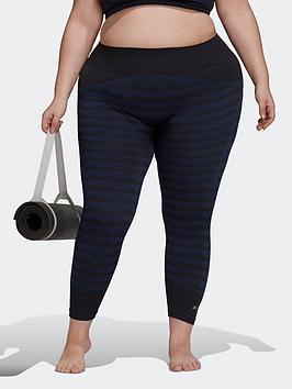 adidas Marimekko AEROKNIT 7/8 Tights (Plus Size), Dark Blue, Size 1X, Women