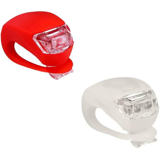 AcornSolution USB Bike Light Set Bicycle Headlight Waterproof LED Front & Back Rear Lights Easy Install for Kids Men Women Road Cycling (Silicone Set)