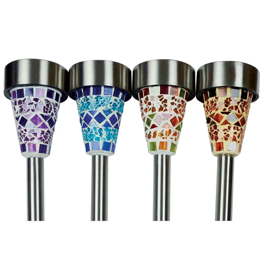 Silver 28.5cm H Solar Powered Lamp Post