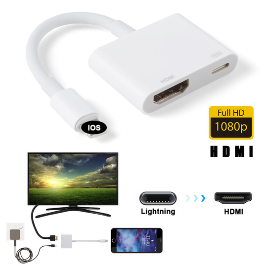 for iPhone To HDMI Digital AV TV Cable Adapter For iPhone iPad 8 X 11