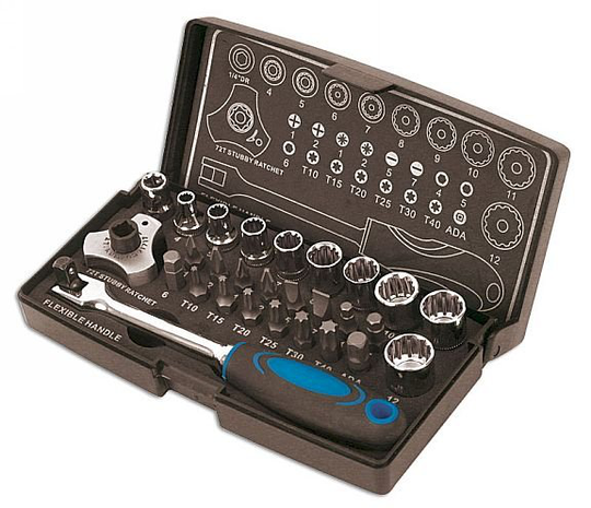 Laser Tools 3925 Alldrive Bit & Socket Set - 1/4"D | 28pc