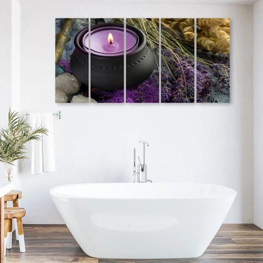 Canvas Print Purple Spa Zen Candle