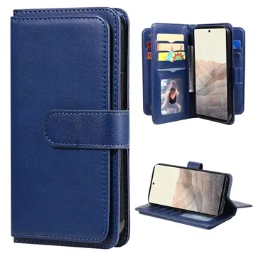 Multi-Card Slot Xiaomi Redmi Note 11T 5G/Poco M4 Pro 5G Wallet Case - Blue