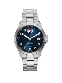 Jacques Du Manoir Military Men'S Alpha Silver Stainless Steel Bracelet Watch
