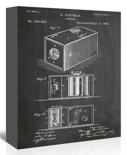 'Camera' Graphic Art on Wrapped Canvas