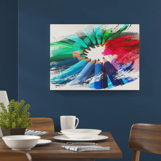 'Colourful Pencil Crayons' Graphic Art Print Poster