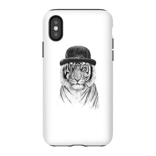 Balazs Solti Tiger In A Hat Phone Case for iPhone and Android - iPhone X - Tough Case - Matte