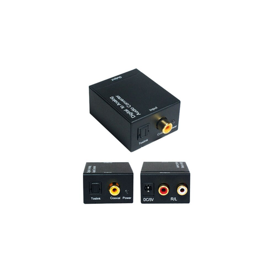 Digital Coaxial/Optical To 2 RCA PHONO Sound bar Converter Adapter SPDIF Cable