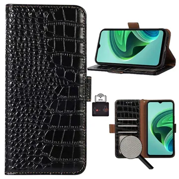 Crocodile Xiaomi Redmi A1 Wallet Leather Case with RFID - Black