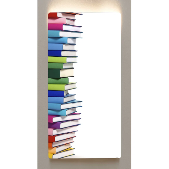 Backlight wall art M119 books metal motif picture 60 x 120cm magnetic board
