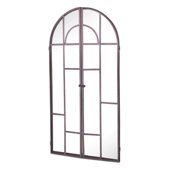 Mirroroutlet Home & Garden Lancaster Metal Arch Shaped Decorative Window Opening Garden Mirror 100Cm X 50Cm