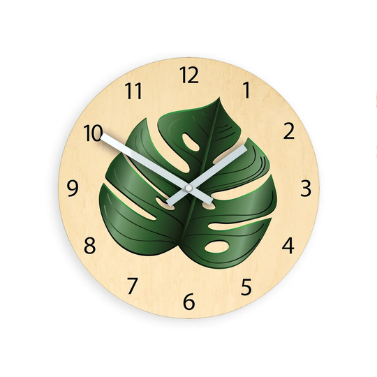 Tropical Leaf 30cm Wall Clock