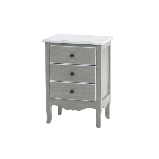 Grey White Wood Side Table 45x30x61 Cm