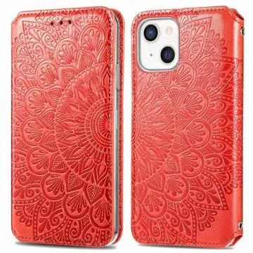 Mandala Series iPhone 14 Wallet Case - Red