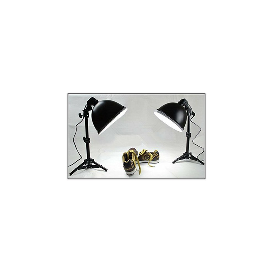 2x Mini Studio Continuous Lighting Kit with 45W 5500K Bulbs & Tripod Stands