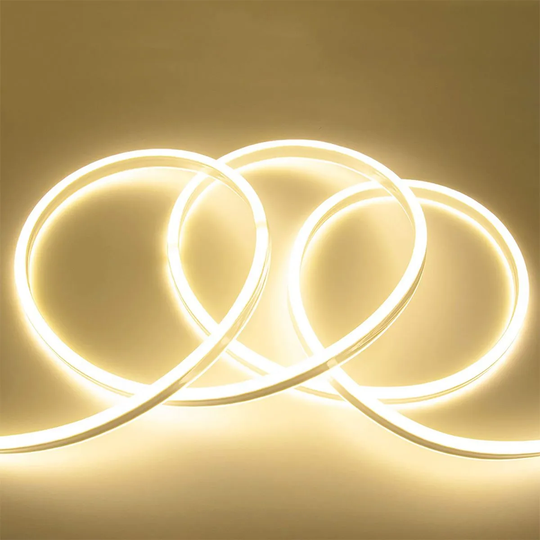ENER-J 12V Led Neon Strip Kit 3 Meters Silicon Neon Strip 6X12Mm-120 Leds/Mtr 4 Pcs Wall Clips+5A Adapter 4000K White
