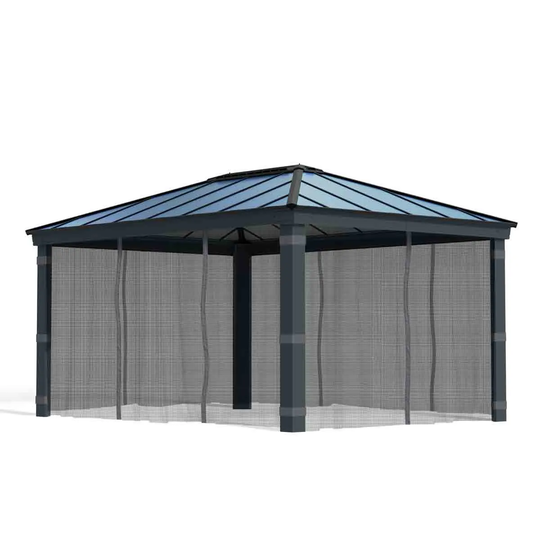 Palram - Canopia Canopia by Palram Dallas 4900 Garden Gazebo Netting Set 4Pc - Grey