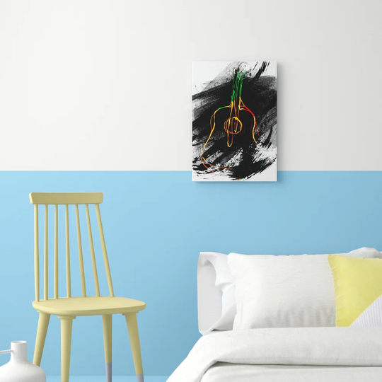 'Flame Art Guitar' Graphic Art Print Poster