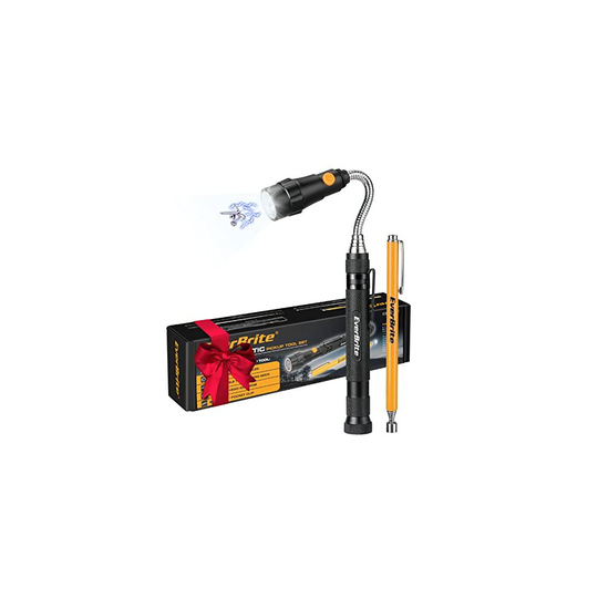 EverBrite 2PC Magnetic Pick Up Tool with Light, LED Torch 360 Flexible Lighting, Telescopic Strong Magnetic Pickup Tool