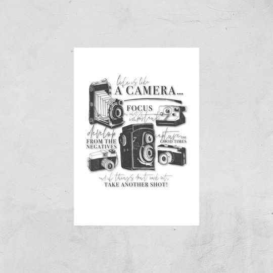 Life Is Like A Camera Art Print - A2 - Print Only