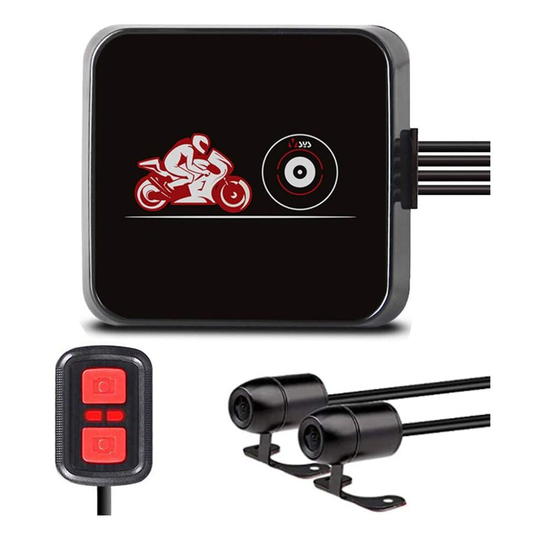 VSYSTO Motorcycle Camera Motorcycle Dash Cam 1080P Dual Lens Motorbike Camera Front and Rear Motorbike Dash Cam 130° Wide Angle Sport Camera WiFi