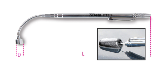 Beta Tools 1712TF Telescopic Magnetic Pick-Up Tool Washer Jet 590mm | 017120600