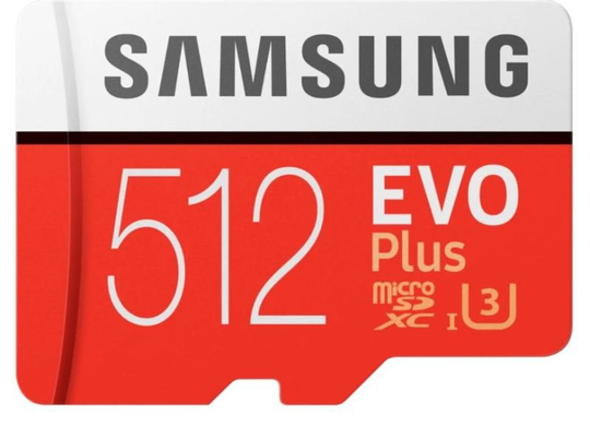 SAMSUNG EVO PLUS 512GB MICROSDHC FLASH MEMORY CARD WITH SD ADAPTER