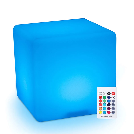 Homcom Led Cube Light Ip54 Waterproof Create An Instant Atmosphere Cordless - White