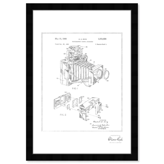 'Bing Polaroid Camera Accessory 1966' Framed Graphic Art in Silver