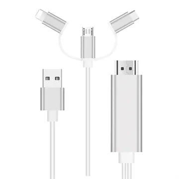 3-in-1 HDMI Cable (Open-Box Satisfactory) - Lightning, Type-C, MicroUSB