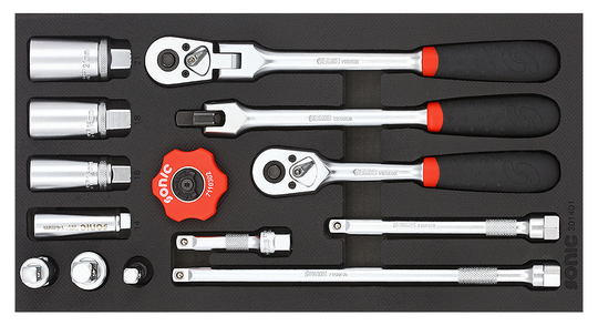 Sonic Socket set 3/8", SFS 1/3 14-piece 201401