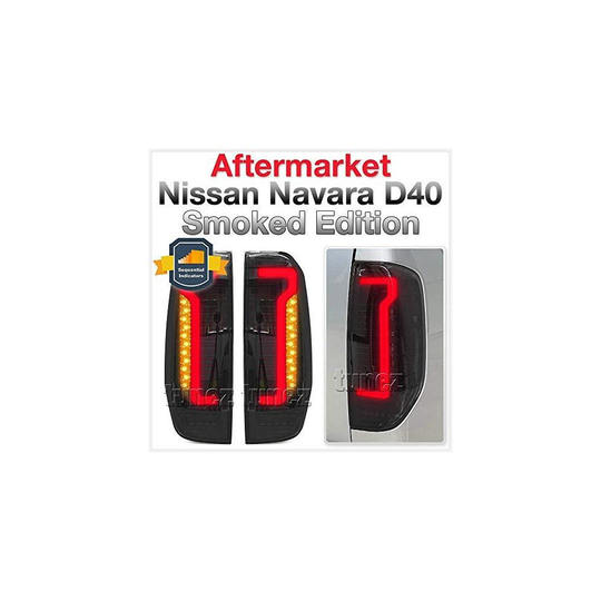 TUNEZ? Smoked Black LED Tail Lights Lamp Compatible With Nissan Navara D40 Year 2005-2014 ST ST-X RX