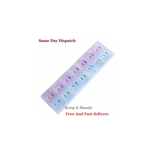 (1 X Pill box) 7Day AM & PM Medicine Pill Box Organiser Dispenser
