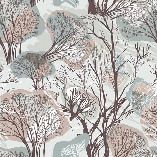 Walllpaper Roll 208X146cm Wallpaper Material With Print Mural Decoration Kitchen Livingroom Bedroom - Winter Treesful Forest Woodpaper Pastel