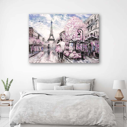 Canvas Print Pink Paris As Painted