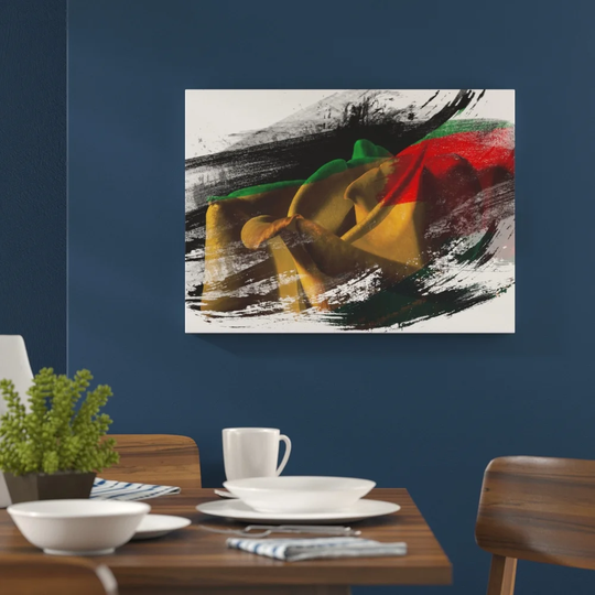 'Yellow Orange Rose Flower' Graphic Art Print Poster