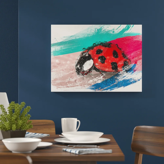 'Red Ladybird Insect' Graphic Art Print Poster