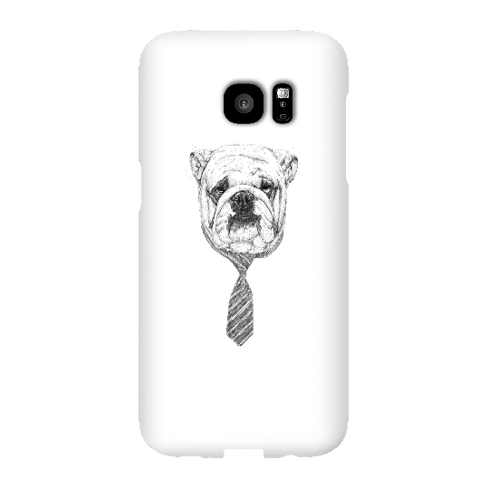 Balazs Solti Suited And Booted Bulldog Phone Case for iPhone and Android - Samsung S7 Edge - Snap Case - Gloss