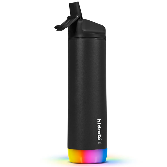 HidrateSpark STEEL - Insulated Stainless Steel Bluetooth Smart Water Bottle with Straw 620 ml & Free Hydration Tracker App - Black