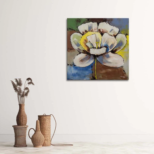 Canvas Print Colourful Flower As Painted