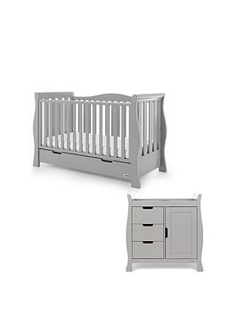 Obaby Stamford Luxe 2-Piece Nursery Furniture Room Set - Warm Grey