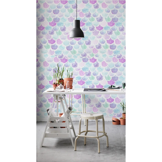 Aliisa Scallop Minimalistic 2.5m x 2.5m Matte Wallpaper Roll