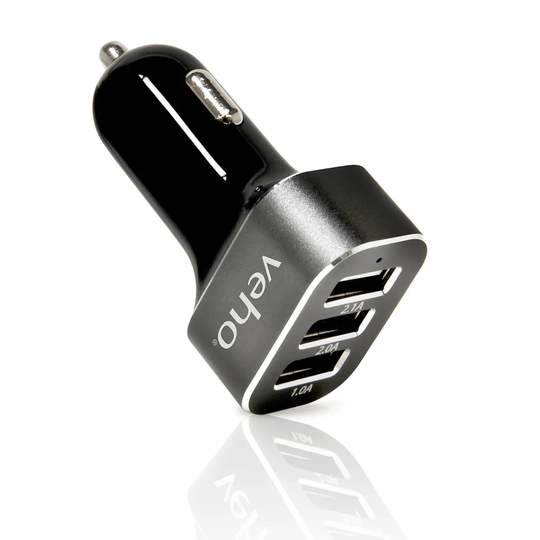Veho Triple USB 5V 5.1A Car Charger for all USB Charged Devices