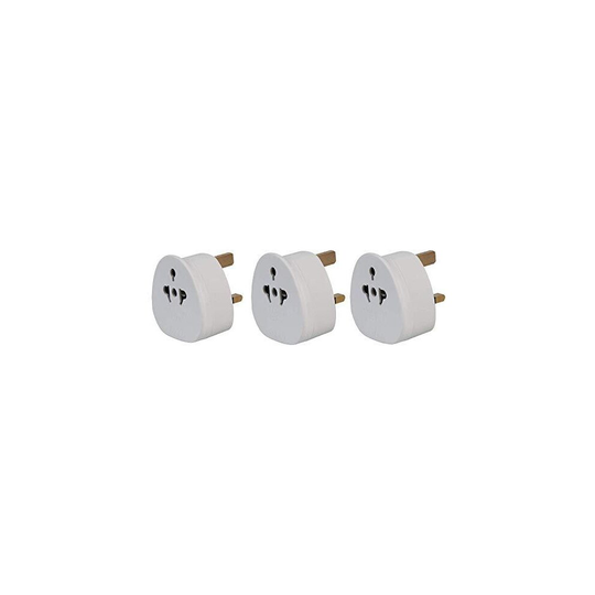 EUROPEAN TO UK TRAVEL ADAPTER, 2 TO 3 PIN TRAVEL PLUG/ADOPTER 3 PIN ADAPTOR PACK OF 3